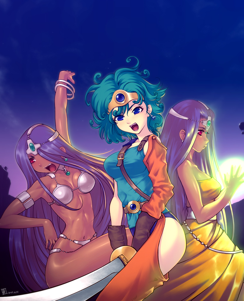 manya, minea, and heroine (dragon quest and 1 more) drawn by mahito