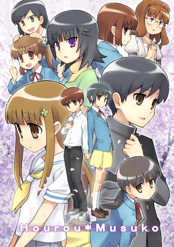 nitori shuuichi, chiba saori, takatsuki yoshino, suehiro anna, sasa kanako, and 3 more (hourou musuko) drawn by yamai_(lsd)