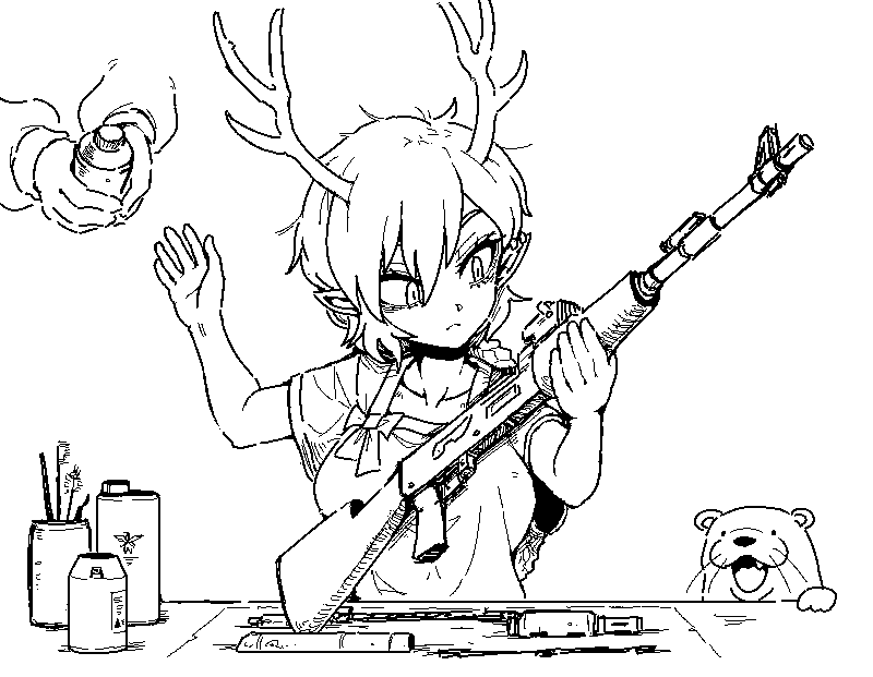 kicchou yachie and otter spirit (touhou and 1 more) drawn by formicid