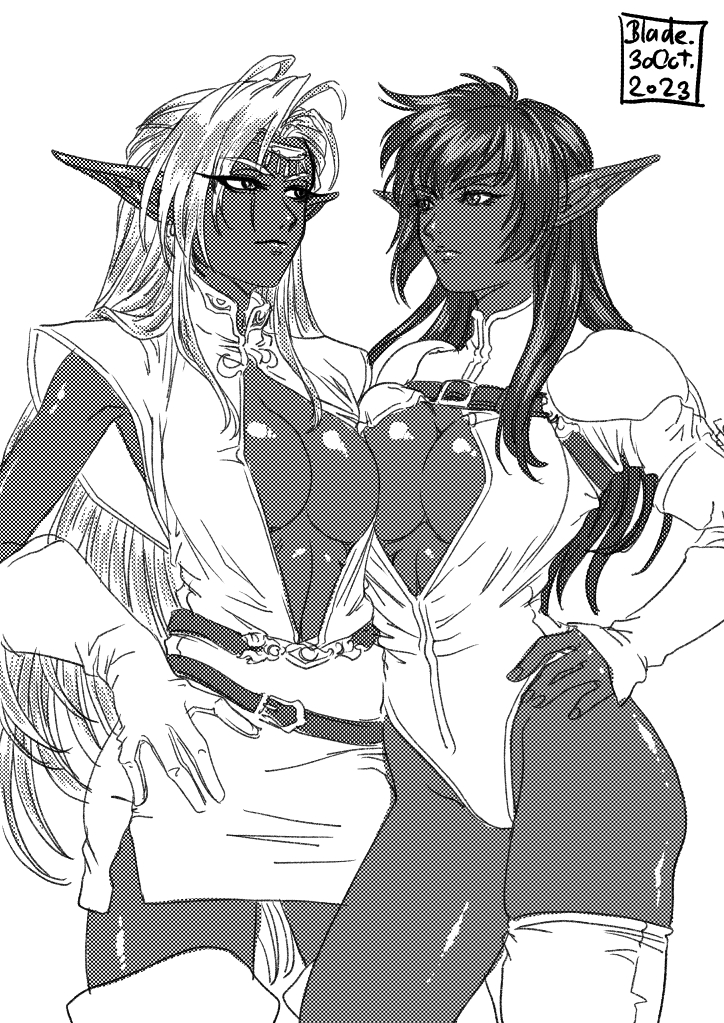 pirotess and arshes nei (record of lodoss war and 1 more) drawn by blade_of_fury