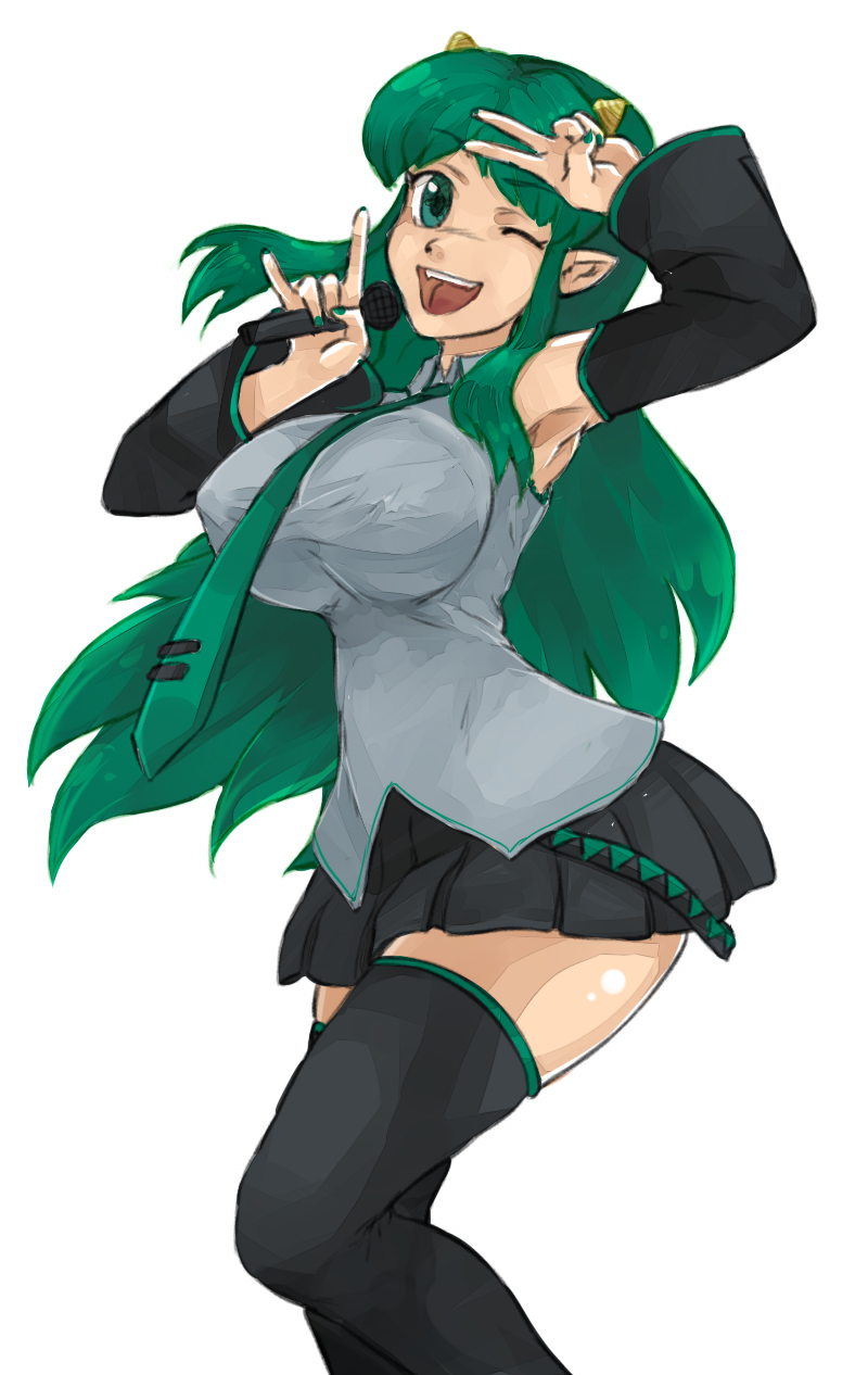 hatsune miku and lum (vocaloid and 1 more) drawn by jadf