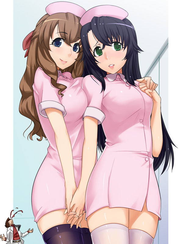 kizaki emi, kujou miu, and hayase kouichi (kurogane no linebarrel) drawn by ldl