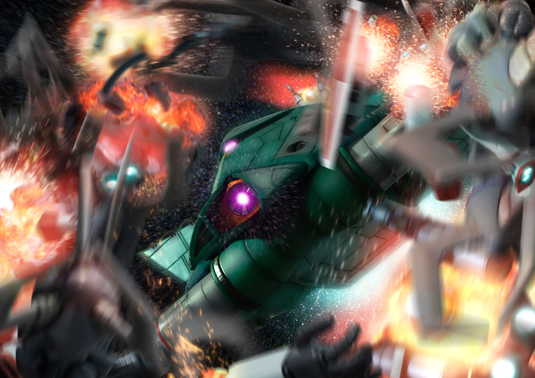 ball and bigro (gundam and 1 more) drawn by robographer