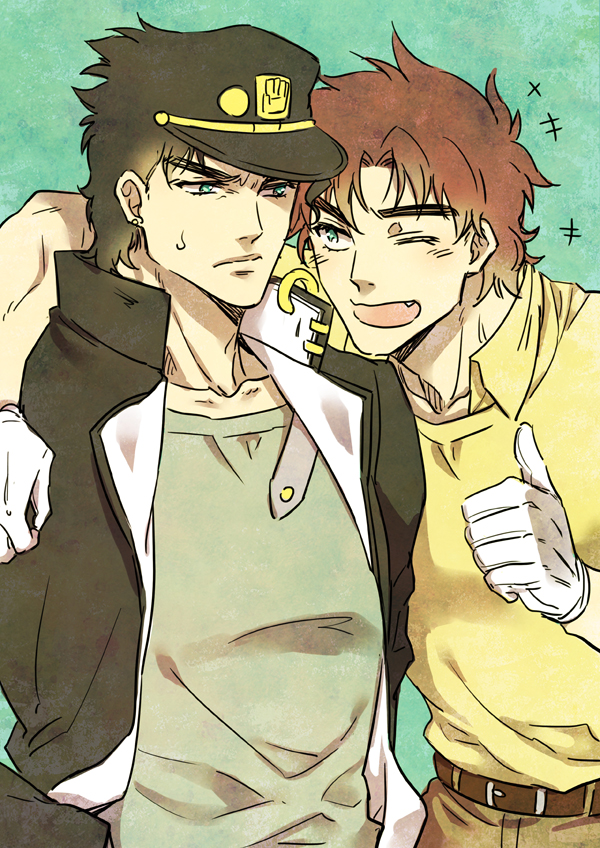 joseph joestar and kujo jotaro (jojo no kimyou na bouken and 2 more) drawn by manle