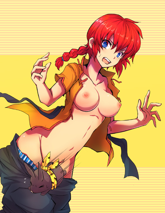 ranma-chan and p-chan (ranma 1/2) drawn by kara_(color)