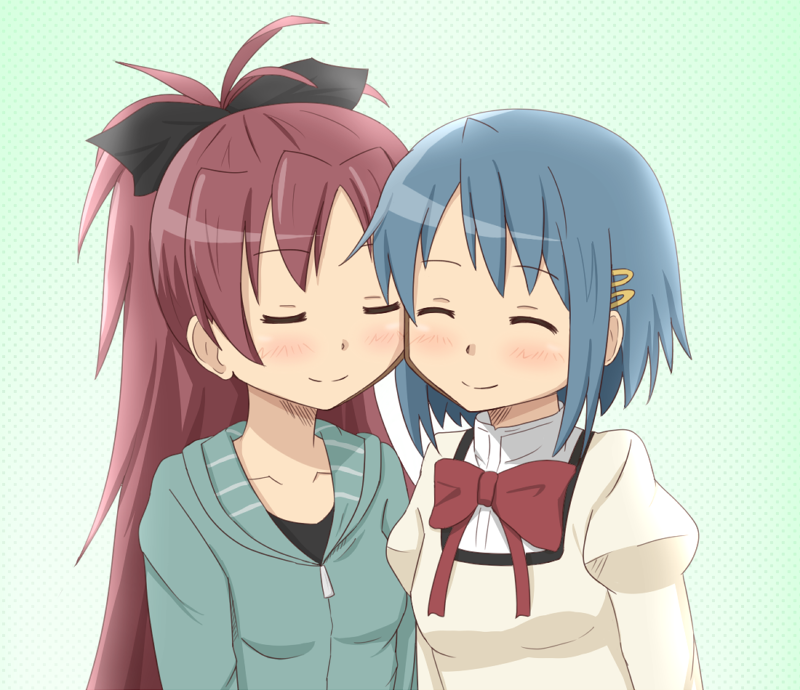 miki sayaka and sakura kyoko (mahou shoujo madoka magica) drawn by dars_(recolors)