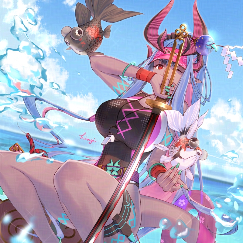 ibuki douji (fate and 1 more) drawn by hiiragi_(karashriker)