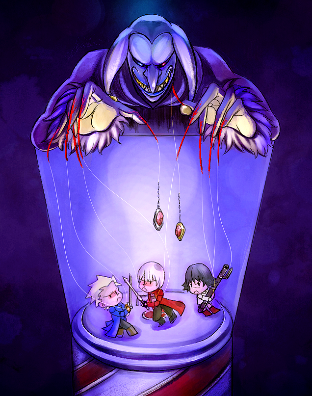 dante, vergil, lady, and jester (devil may cry and 1 more) drawn by mineco000
