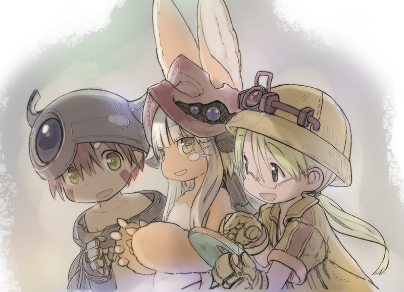 nanachi, reg, and riko (made in abyss) drawn by tsukushi_akihito