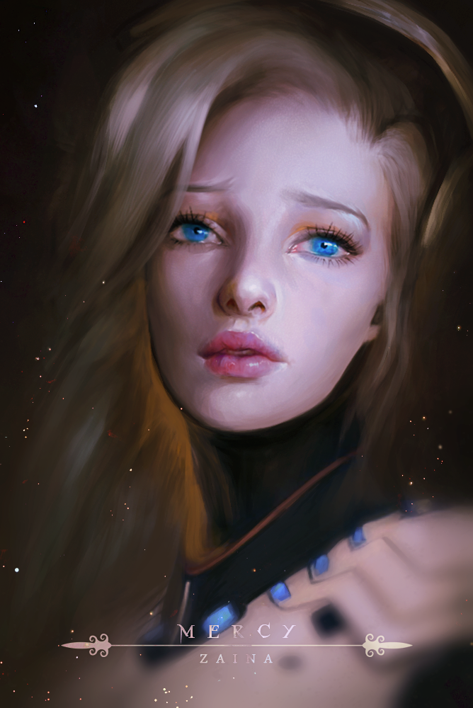 mercy (overwatch and 1 more) drawn by zaina