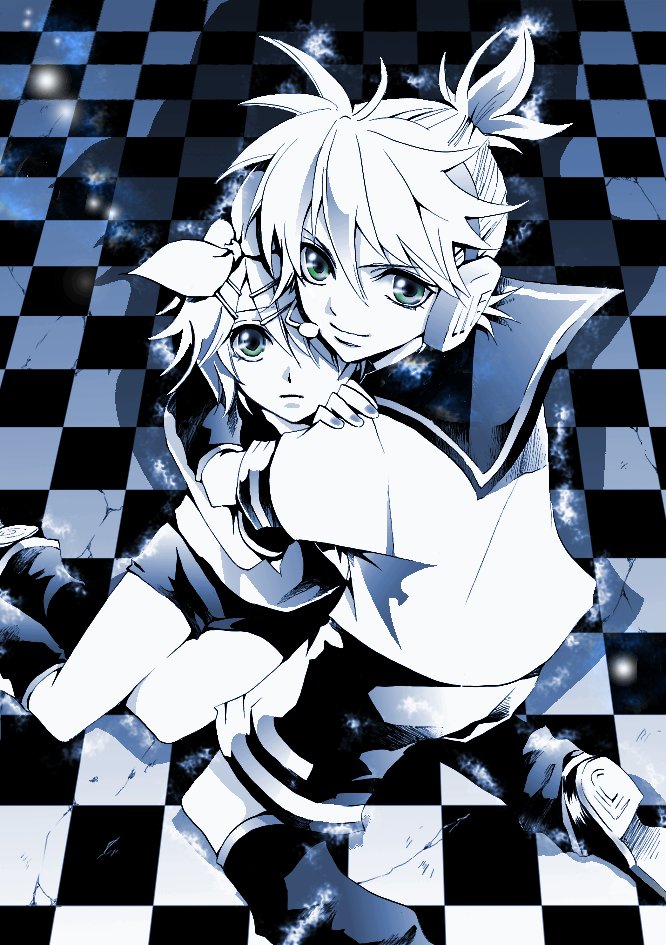 kagamine rin and kagamine len (vocaloid) drawn by hakuseki