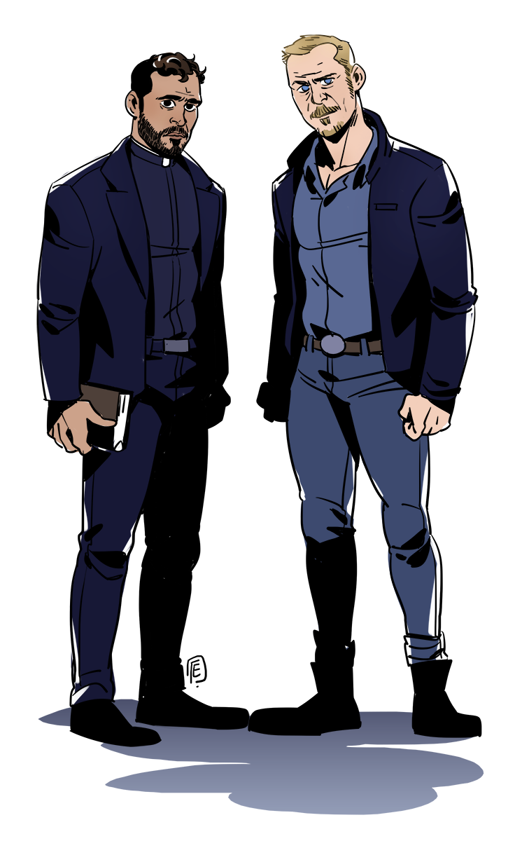 marcus keane and tomas ortega (the exorcist) drawn by elensartdump