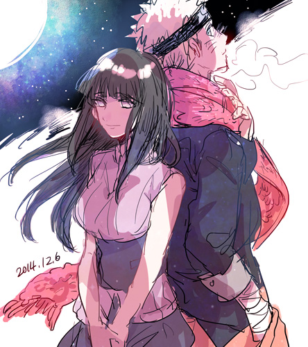 uzumaki naruto and hyuuga hinata (naruto and 1 more) drawn by hito666_syou