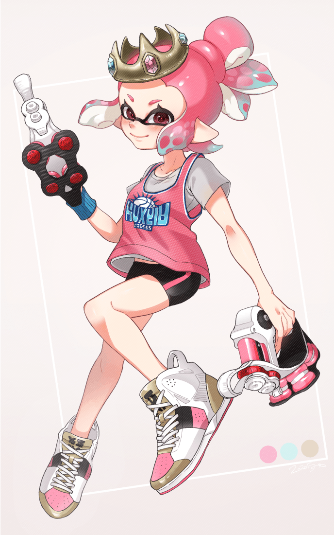inkling player character and inkling girl (splatoon and 1 more) drawn by yeneny