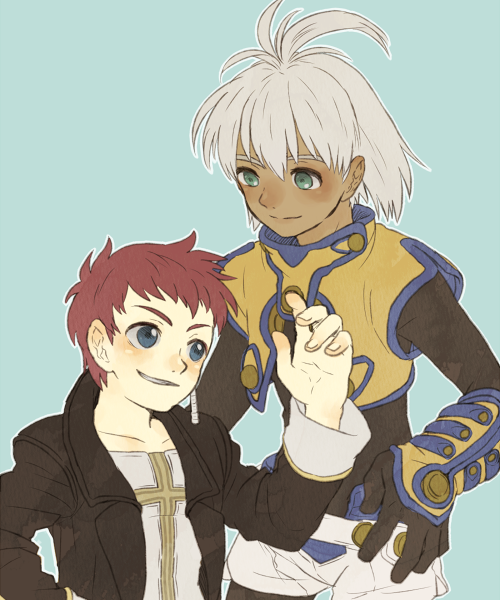 jr. and chaos (xenosaga and 1 more) drawn by kutta