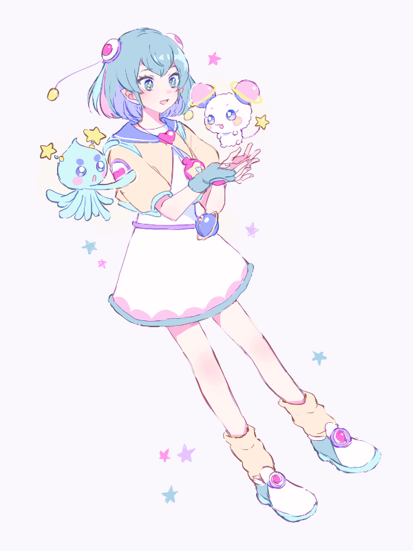 hagoromo lala, prunce, and fuwa (precure and 1 more) drawn by mym