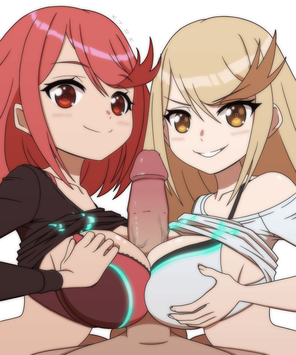 pyra and mythra (xenoblade chronicles and 1 more) drawn by kyde