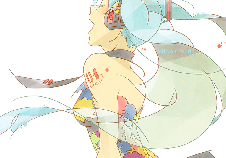 hatsune miku (vocaloid and 1 more) drawn by chaninin