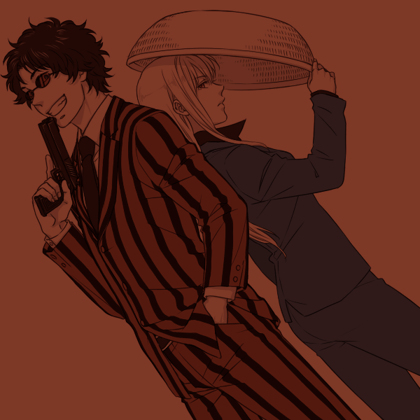 sakamoto tatsuma and mutsu (gintama) drawn by kiichi_(9ta)