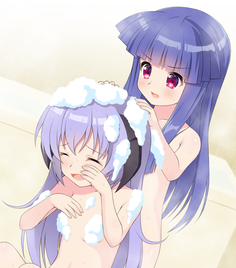 furude rika and hanyuu (higurashi no naku koro ni) drawn by gaou_(babel)