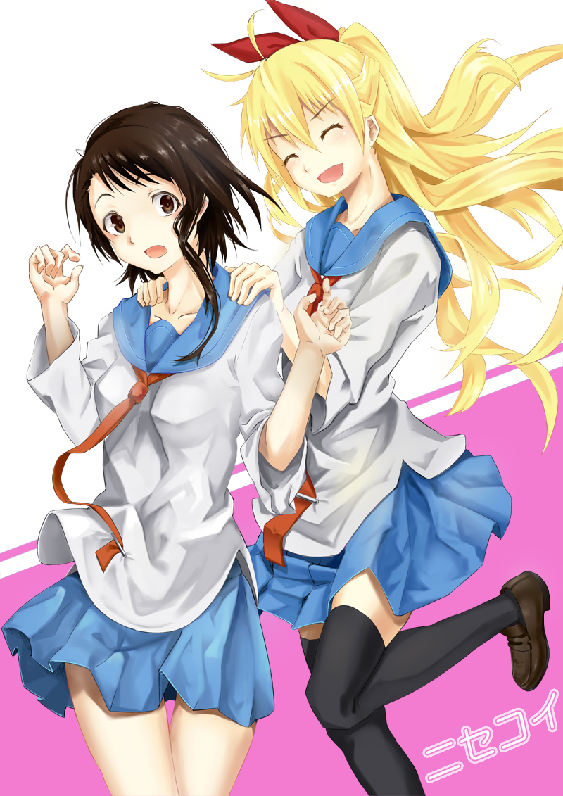 kirisaki chitoge and onodera kosaki (nisekoi) drawn by shiiku