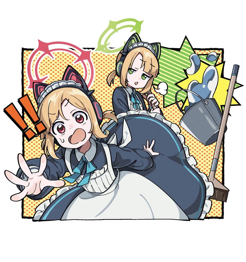 momoi and midori (blue archive) drawn by ebifried