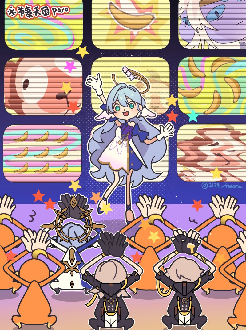 trailblazer, stelle, caelus, robin, sunday, and 1 more (honkai and 2 more) drawn by 2134twone