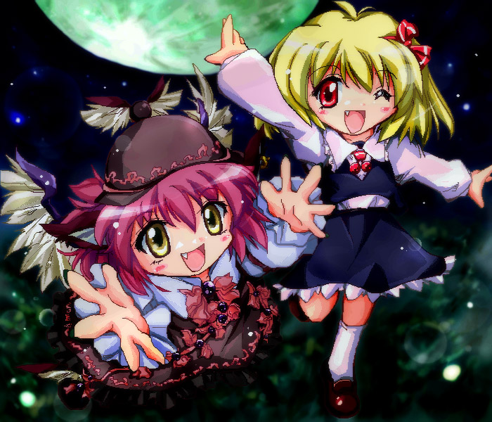 rumia and mystia lorelei (touhou) drawn by zipang_(zip@ng_works)