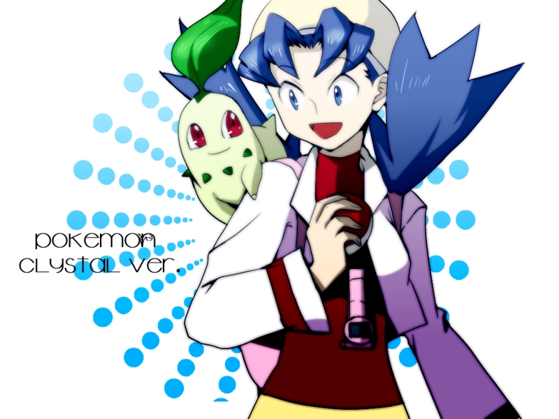 kris and chikorita (pokemon and 1 more) drawn by acyamo