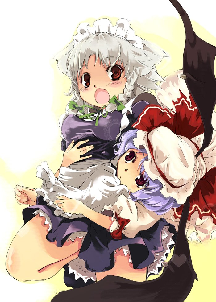 remilia scarlet and izayoi sakuya (touhou) drawn by yuu_(kfc)