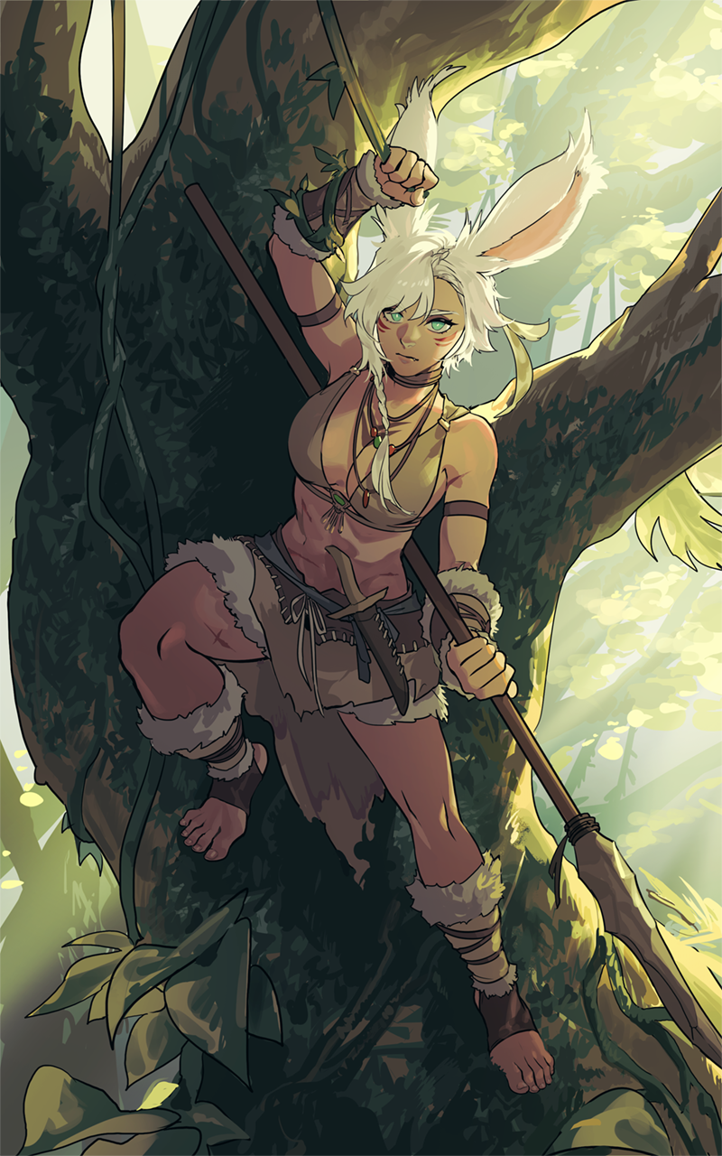 warrior of light and tewa (final fantasy and 1 more) drawn by byuub