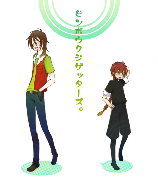 lockon stratos and duo maxwell (gundam and 2 more)