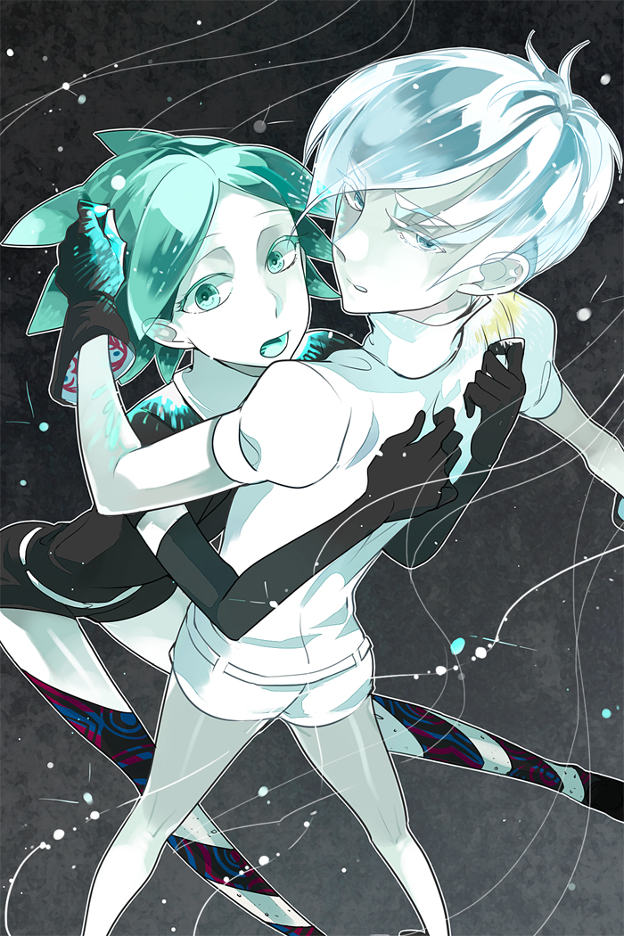 phosphophyllite and antarcticite (houseki no kuni) drawn by kinrui_(orangestars_9)