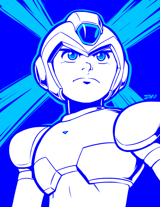 x (mega man and 1 more) drawn by jmanvelez