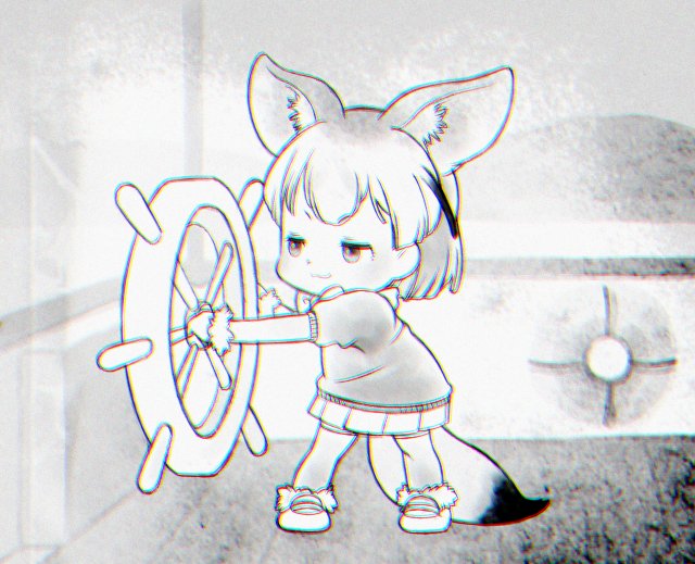 fennec (kemono friends and 2 more) drawn by oomiya_yuu