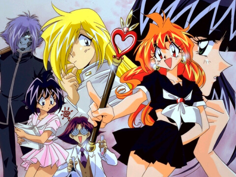 lina inverse, amelia wil tesla seyruun, gourry gabriev, zelgadiss graywords, sylphiel nels lahda, and 1 more (slayers) drawn by miyata_naomi
