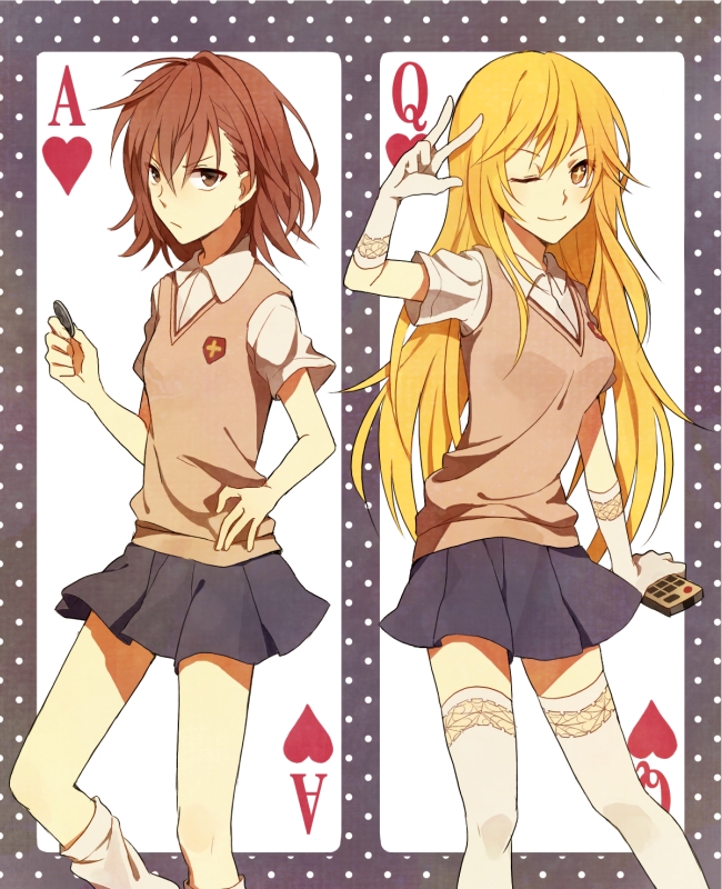 misaka mikoto and shokuhou misaki (toaru majutsu no index and 1 more) drawn by zarutsu