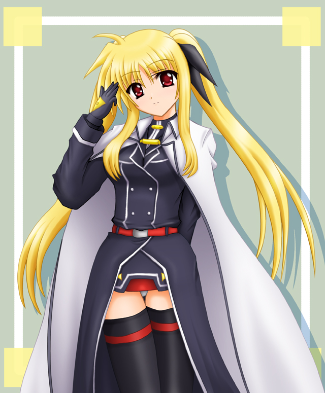 fate testarossa and bardiche (lyrical nanoha and 1 more) drawn by yamaguchi_ugou