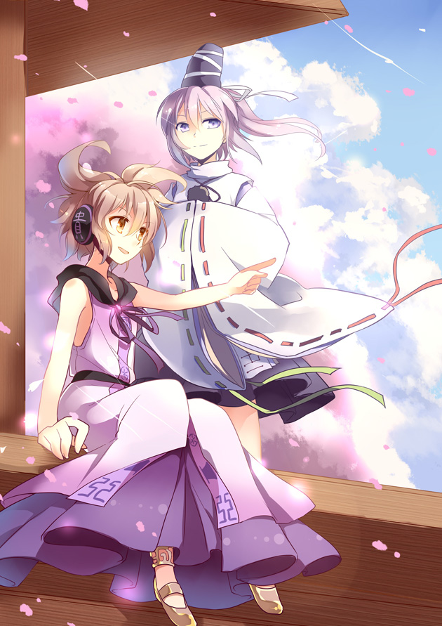 toyosatomimi no miko and mononobe no futo (touhou) drawn by yetworldview_kaze