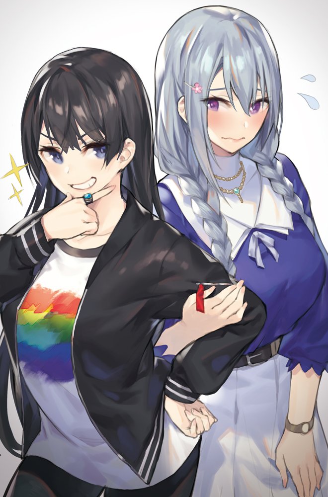 tsukino mito and higuchi kaede (nijisanji) drawn by noy