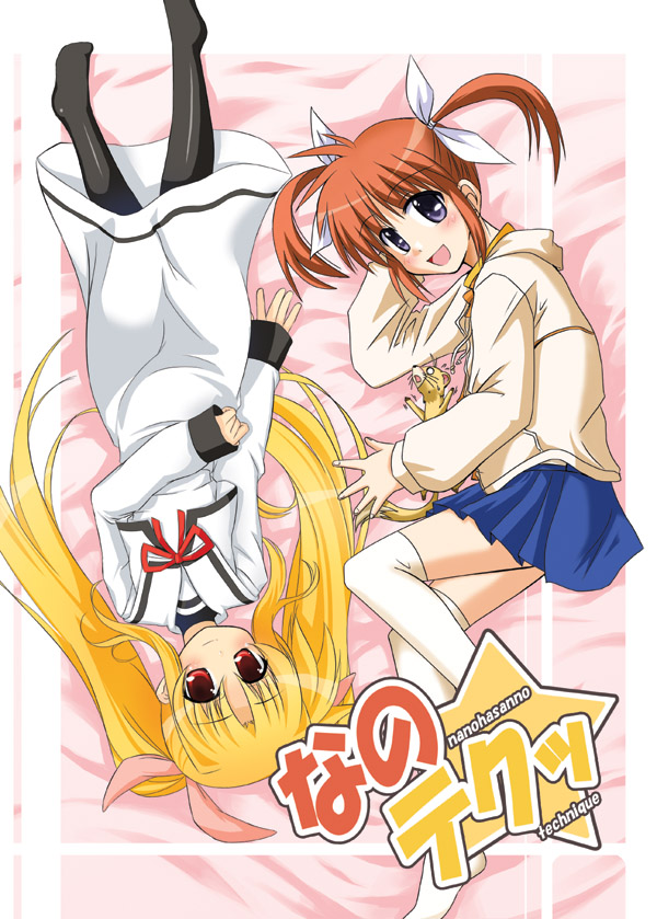 fate testarossa, takamachi nanoha, and yuuno scrya (lyrical nanoha and 2 more) drawn by bobu_jr
