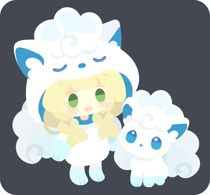 lillie and alolan vulpix (pokemon and 1 more) drawn by rizu_(rizunm)