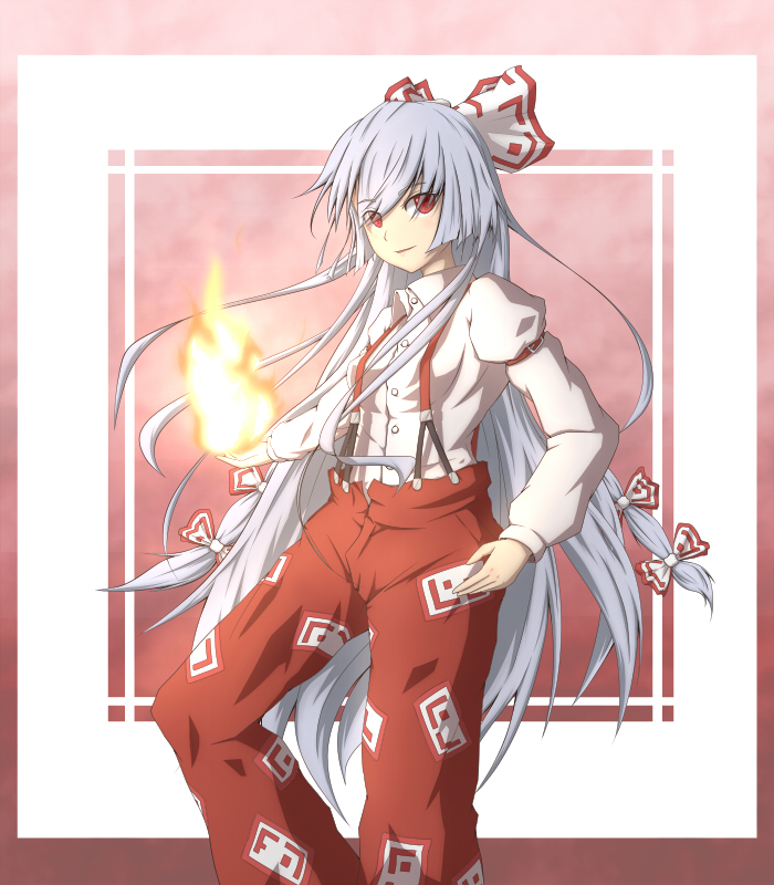 fujiwara no mokou (touhou) drawn by nogisaka_kushio