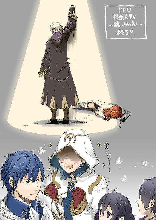male robin, kiran, chrom, celica, female morgan, and 1 more (fire emblem and 3 more) drawn by robaco