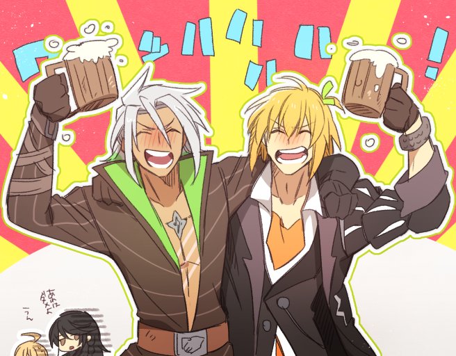 velvet crowe, eizen, laphicet, and zaveid (tales of and 2 more) drawn by choco_taberusan