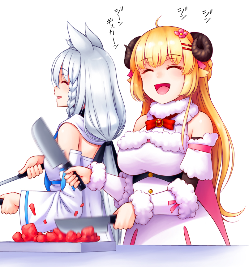 shirakami fubuki and tsunomaki watame (hololive) drawn by noise_(tsuzuki)