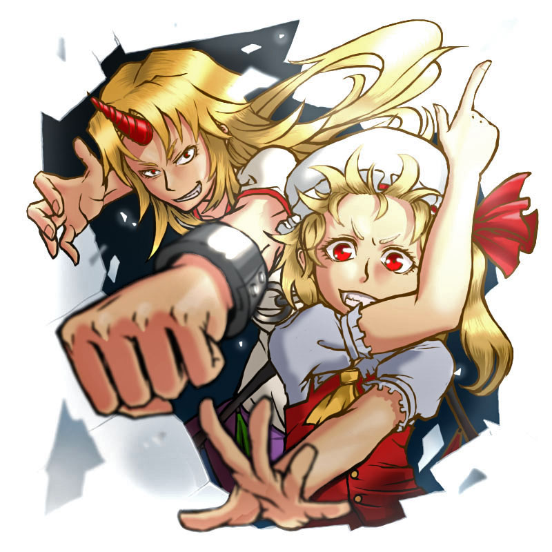 flandre scarlet and hoshiguma yuugi (touhou and 1 more) drawn by baraizo