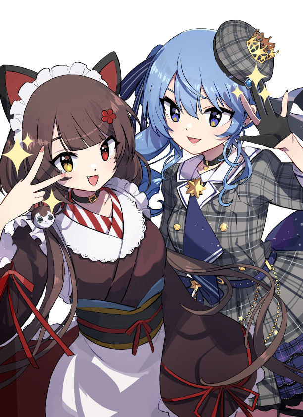 hoshimachi suisei and inui toko (hololive and 1 more) drawn by mao_xiaozha_(rumiechen)