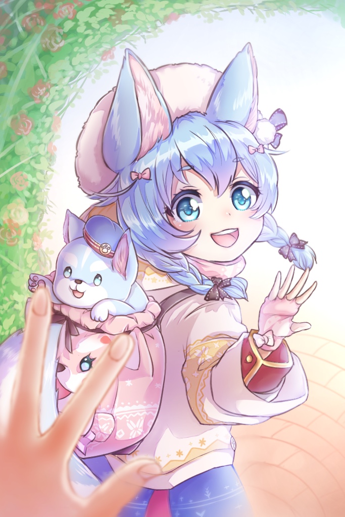 koyomi and tarou (shironeko project) drawn by kurokami_(user_ckmu3427)