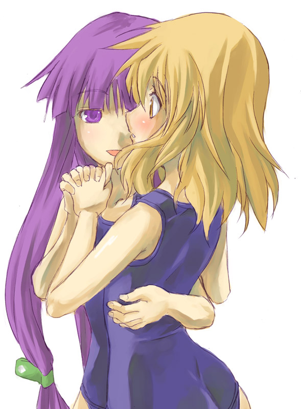 kirisame marisa and patchouli knowledge (touhou) drawn by yohane